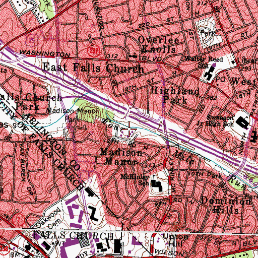 Topographic Map of Madison Manor Park, VA