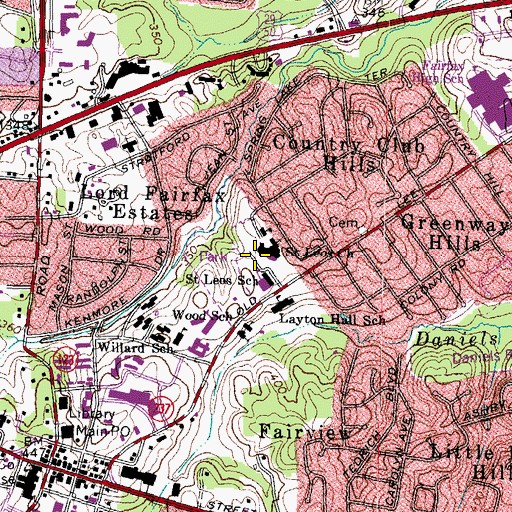 Topographic Map of Saint Leo the Great Catholic Church, VA