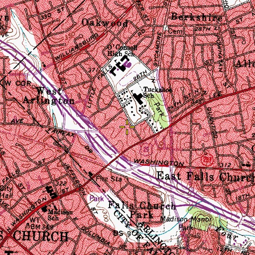 Topographic Map of Charles Stewart School, VA