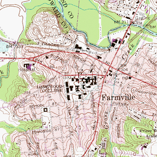 Topographic Map of Dabney S Lancaster Library, VA