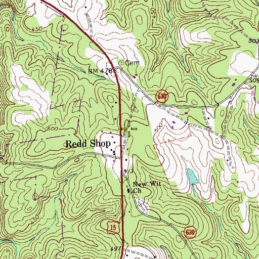 Topographic Map of Feldon School (historical), VA