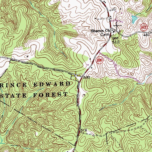 Topographic Map of Mount Leigh School (historical), VA