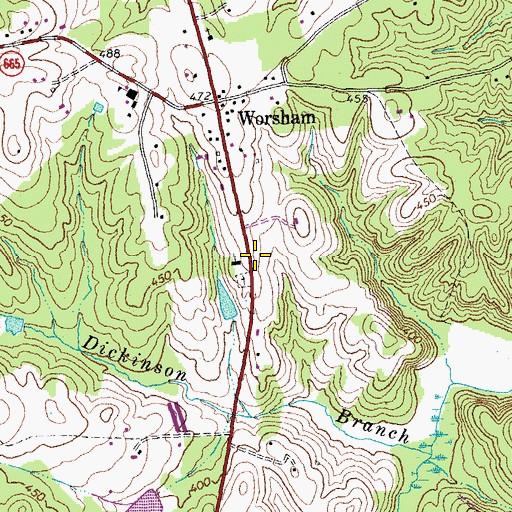 Topographic Map of Prince Edward County, VA