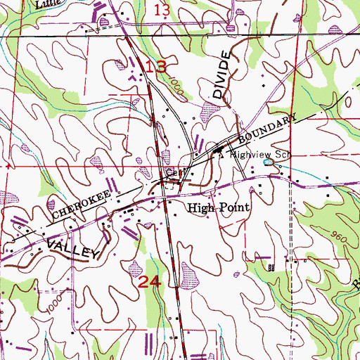 Topographic Map of High Point Baptist Church, AL
