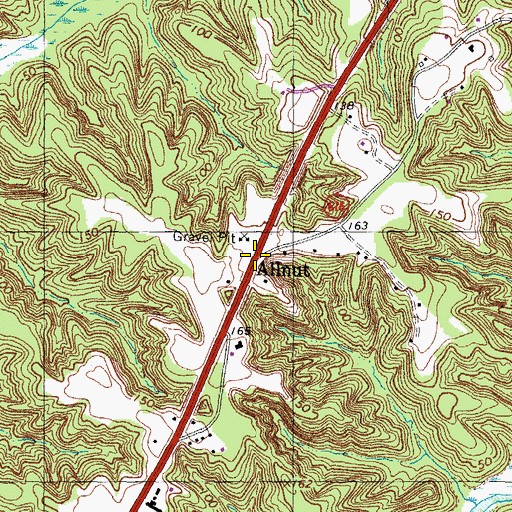 Topographic Map of Allnut, VA