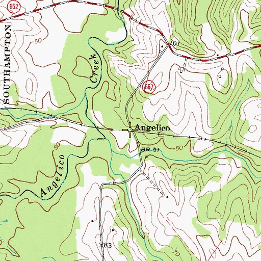Topographic Map of Angelico, VA