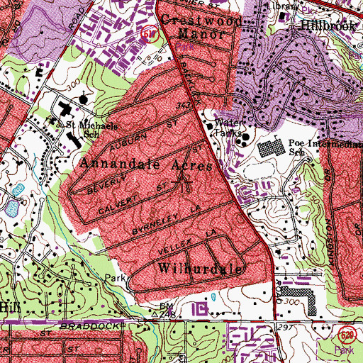 Topographic Map of Annandale Acres, VA