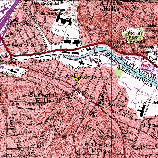 Topographic Map of Arlandria, VA
