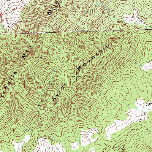 Topographic Map of Aylor Mountain, VA
