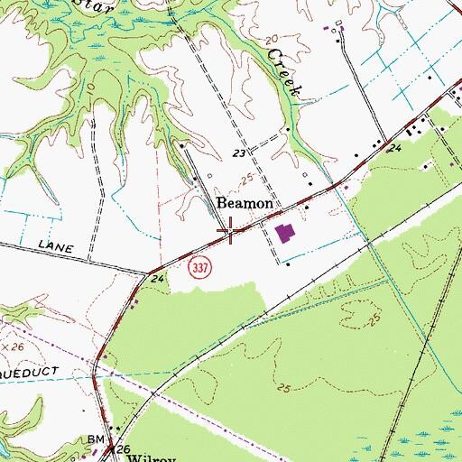 Topographic Map of Beamon, VA