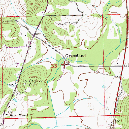 Topographic Map of Erwin Spring, AL