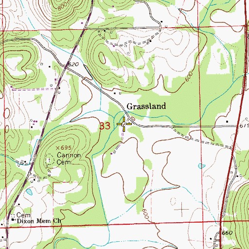 Topographic Map of Erwin Spring, AL
