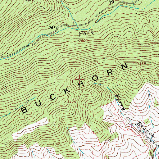Topographic Map of Buckhorn Mountain, VA