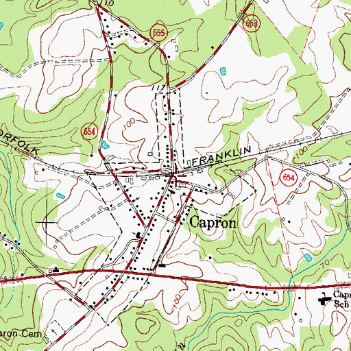 Topographic Map of Capron, VA