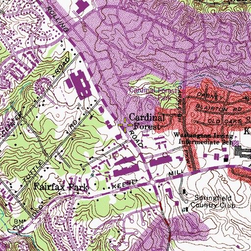 Topographic Map of Cardinal Forest, VA