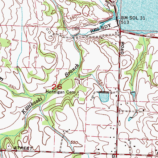 Topographic Map of Pruitt Spring, AL