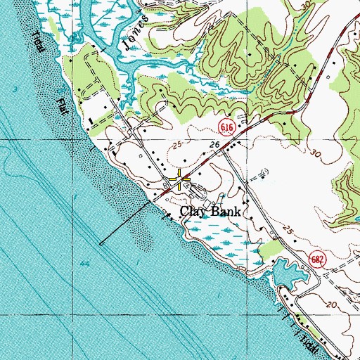 Topographic Map of Clay Bank, VA