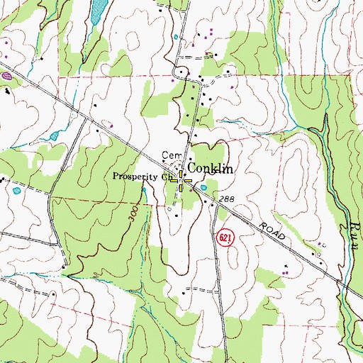 Topographic Map of Conklin, VA