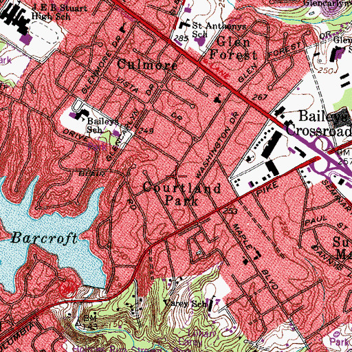 Topographic Map of Courtland Park, VA