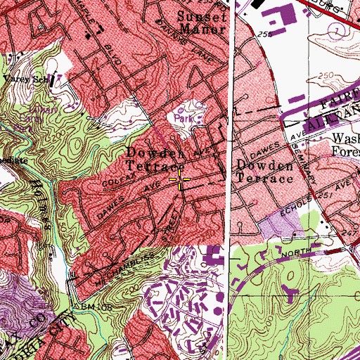 Topographic Map of Dowden Terrace, VA