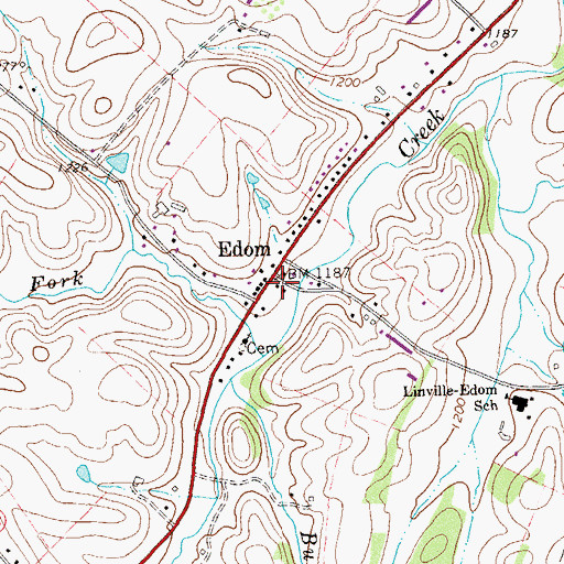 Topographic Map of Edom, VA