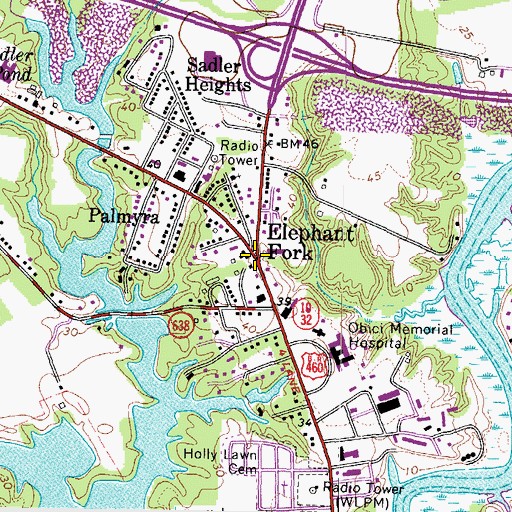 Topographic Map of Elephant Fork, VA
