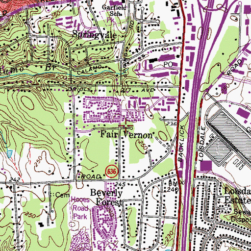 Topographic Map of Fair Vernon, VA