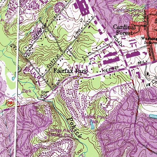 Topographic Map of Fairfax Park, VA