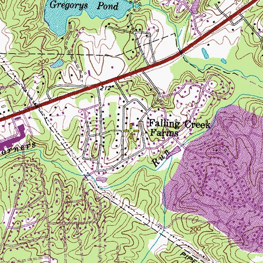 Topographic Map of Falling Creek Farms, VA