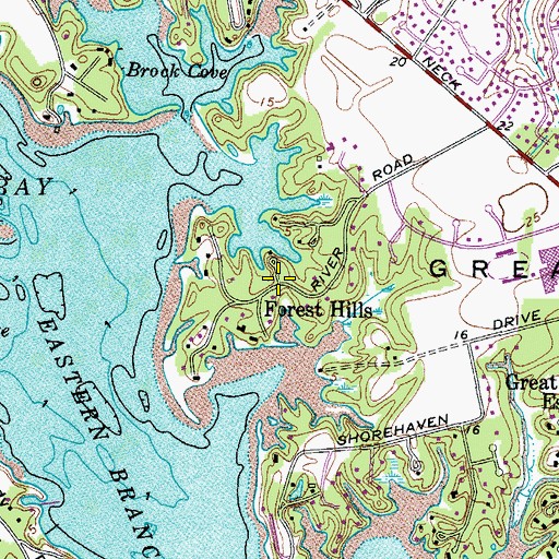 Topographic Map of Forest Hills, VA