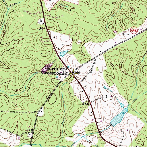 Topographic Map of Gardners Crossroads, VA