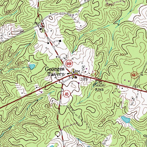 Topographic Map of Georges Tavern, VA