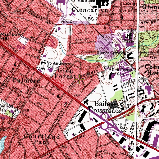 Topographic Map of Glen Forest, VA