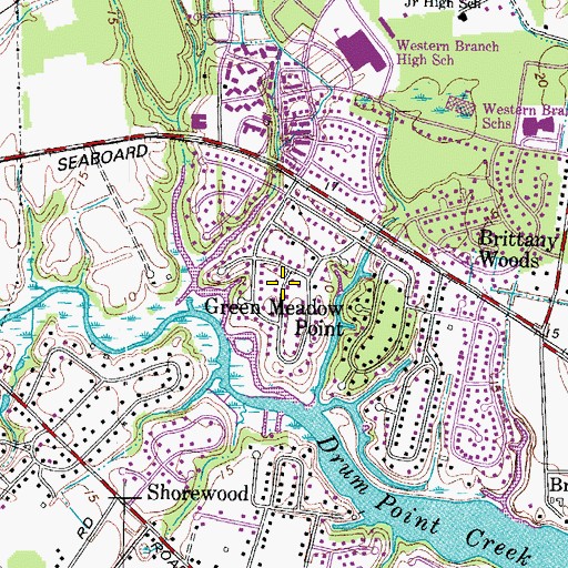 Topographic Map of Green Meadow Point, VA