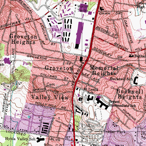 Topographic Map of Groveton, VA
