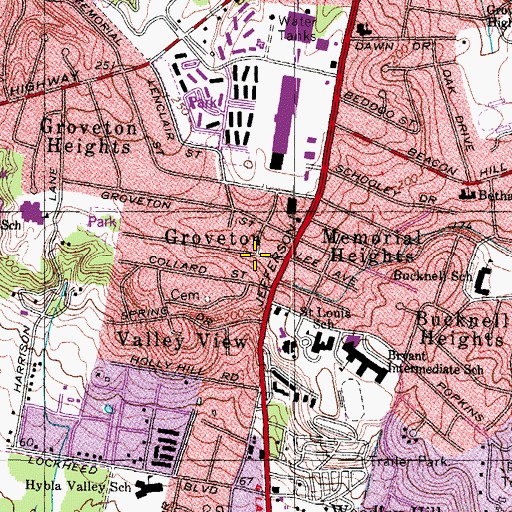 Topographic Map of Groveton, VA