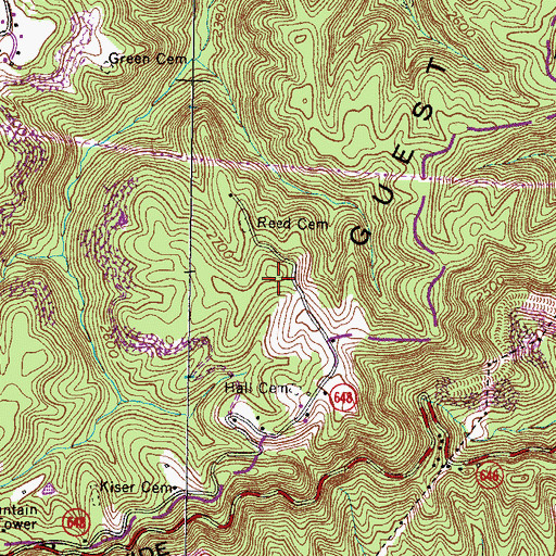 Topographic Map of Guest Mountain, VA