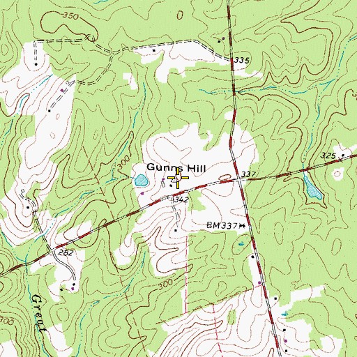 Topographic Map of Gunns Hill, VA