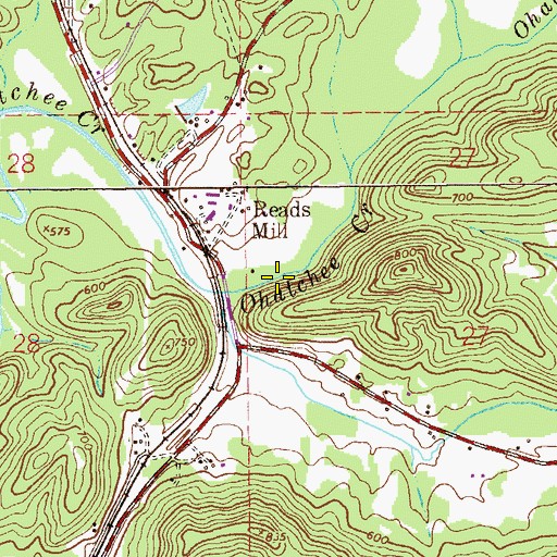 Topographic Map of Reads Spring, AL
