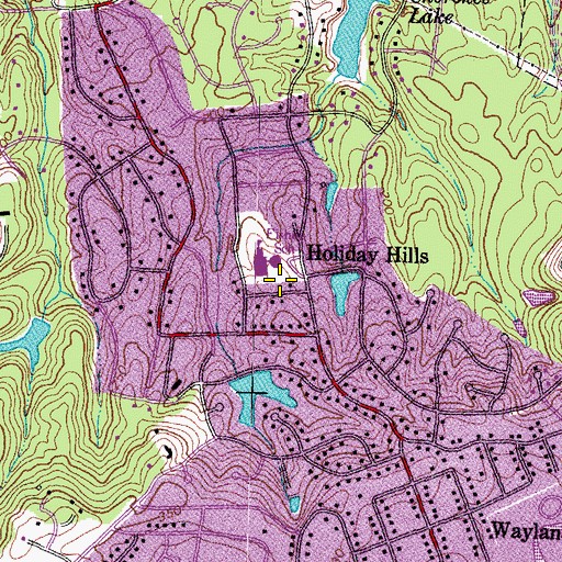 Topographic Map of Holiday Hills, VA