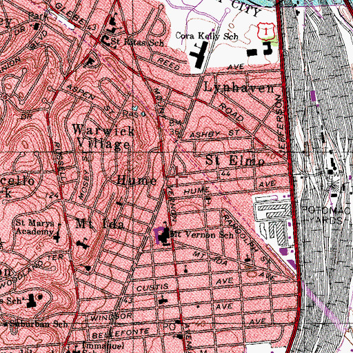 Topographic Map of Hume, VA