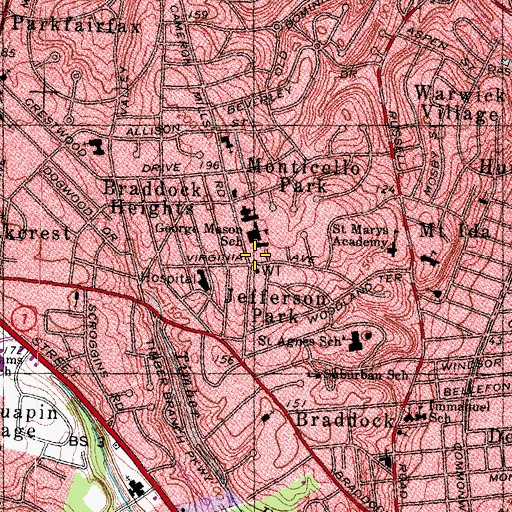 Topographic Map of Jefferson Park, VA