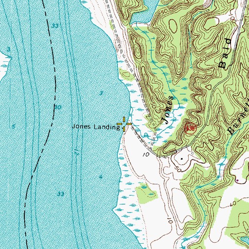 Topographic Map of Jones Landing, VA