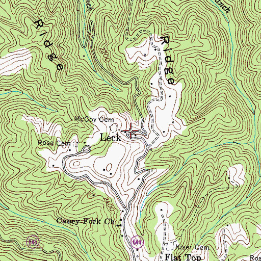 Topographic Map of Leck, VA