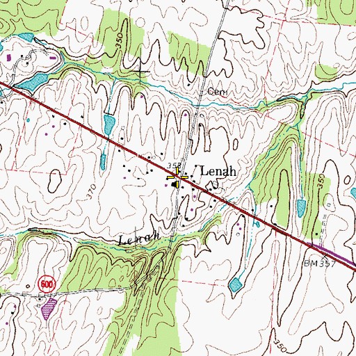 Topographic Map of Lenah, VA