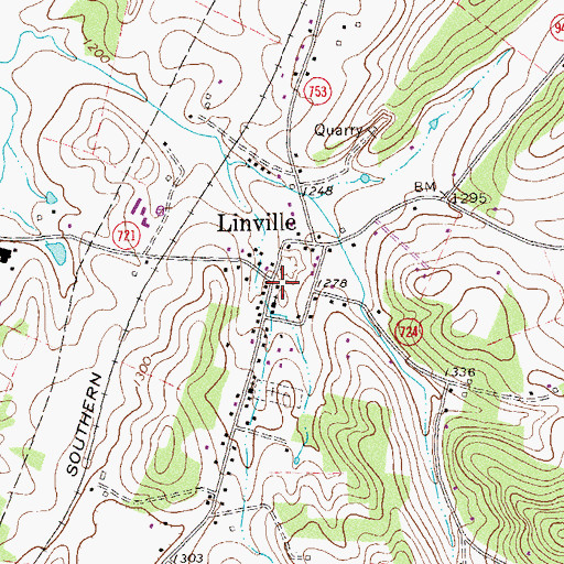 Topographic Map of Linville, VA