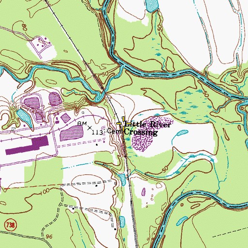 Topographic Map of Little River Crossing, VA