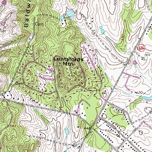 Topographic Map of Luntsfords Mountain, VA