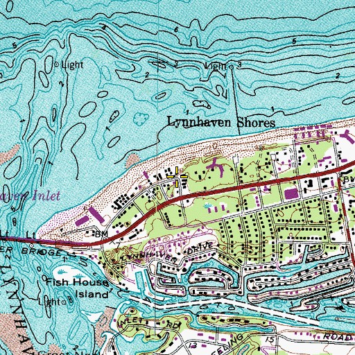 Topographic Map of Lynnhaven Shores, VA