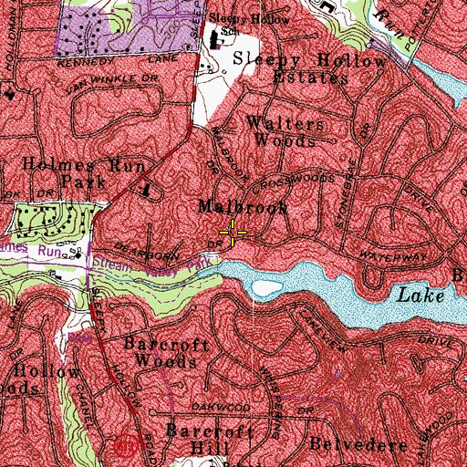 Topographic Map of Malbrook, VA